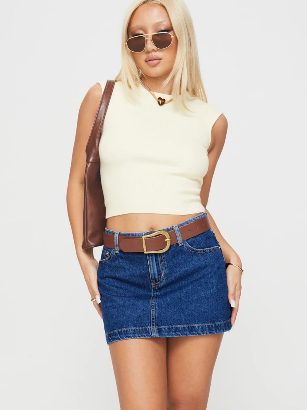 Princess Polly “Nickei” Denim Mid Wash Skirt